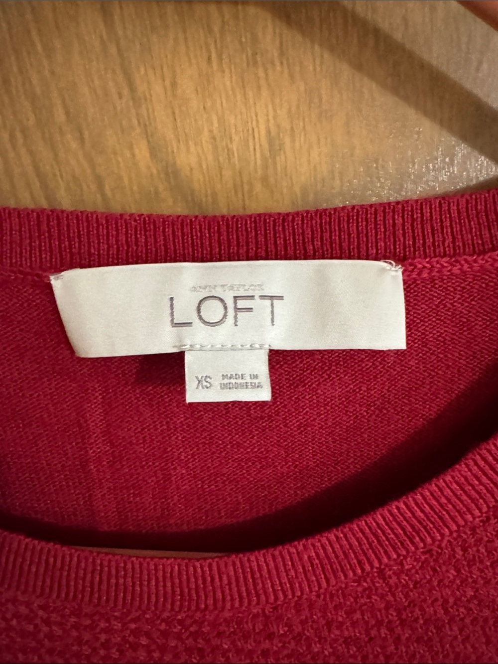 LOFT Raspberry Short-Sleeve Button-Shoulder Knit Top - Picture 2 of 6
